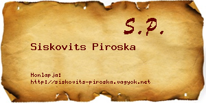 Siskovits Piroska névjegykártya