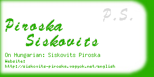 piroska siskovits business card